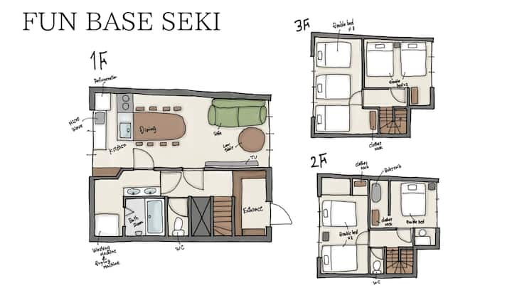 111㎡ 4ldk Private House|4br|double Beds|max 16 - 美濃市
