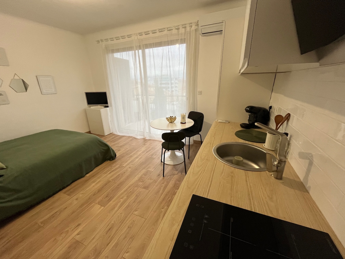 Studio in downtown Ajaccio with terrace and sea view