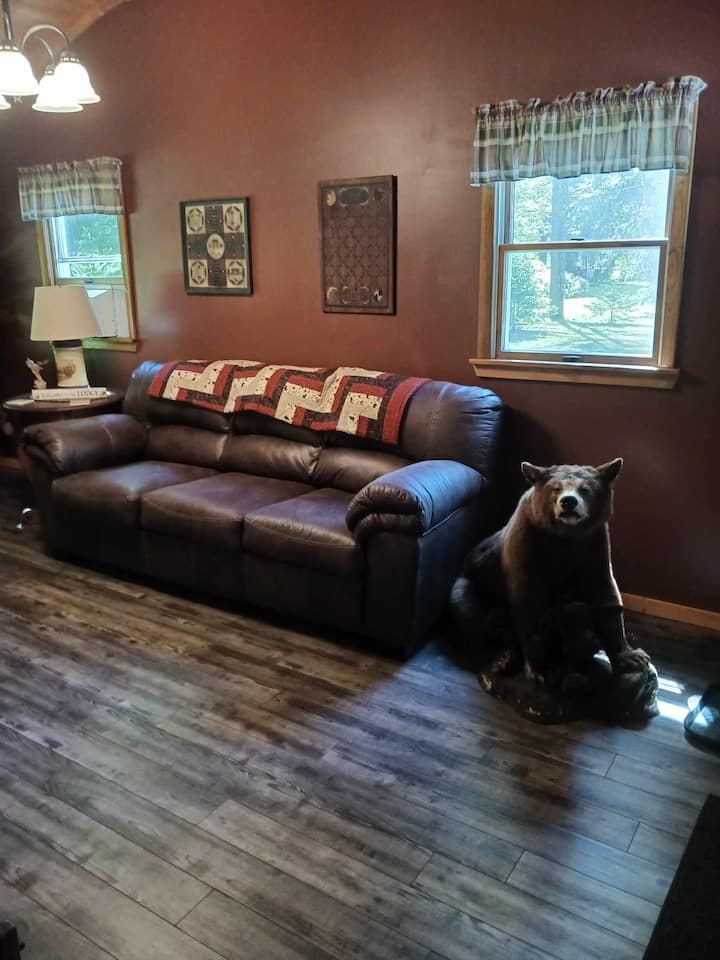 Activity room with sleep sofa.