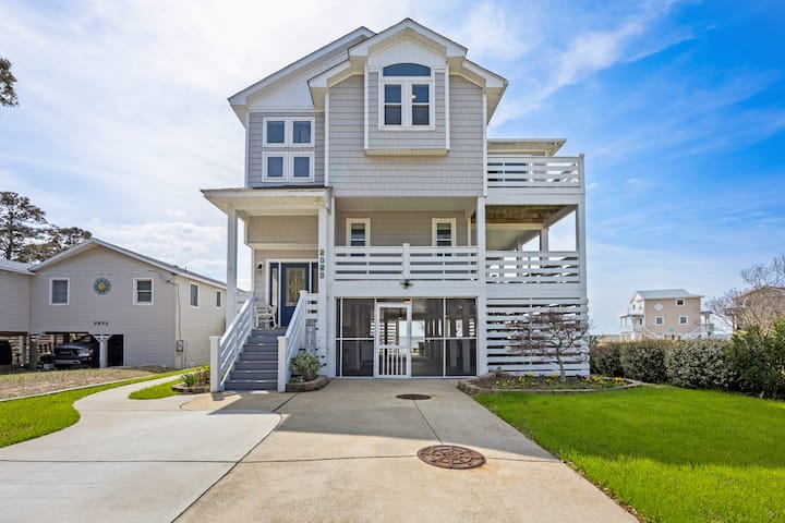 Bay Dreams Soundfront Escape W/ Beach Parking & Su - Nags Head