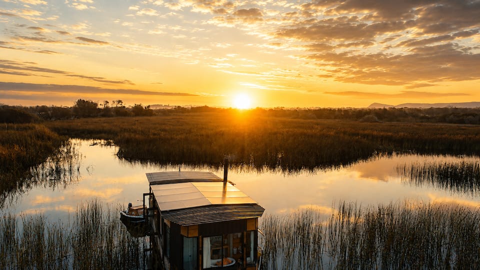 A floating cabin hidden in the reeds, Pearly Beach, Western Cape, South Africa, photo 10 of 10