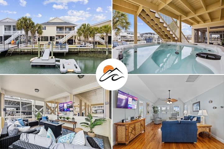 Waterfront 4br W/ Hot Tub And Dock | Sleeps 10 - Sunset Beach, NC