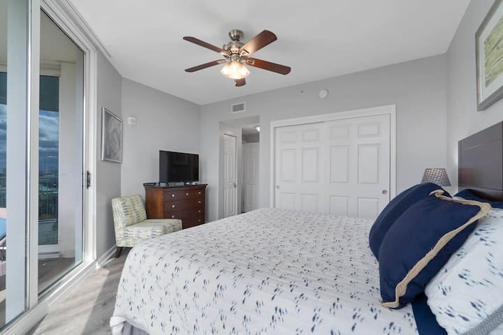 Master Bedroom fit for the King and Queen of the family with plenty of storage, en-suite and patio access.