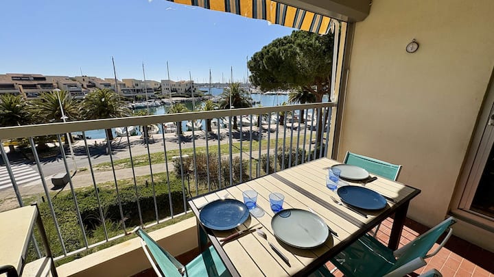 Joli Appartement Vue Port, Proche Grazel, Parking - Gruissan