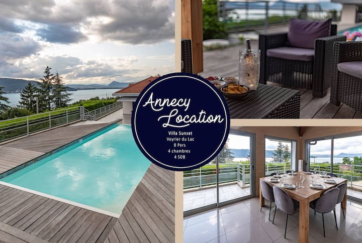 Villa Sunset - Piscine Et Vue Lac - Lake Annecy