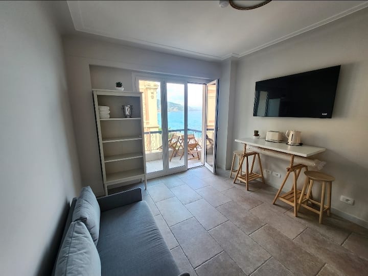 Bright Beachfront Studio With Balcony & Sea View - Menton