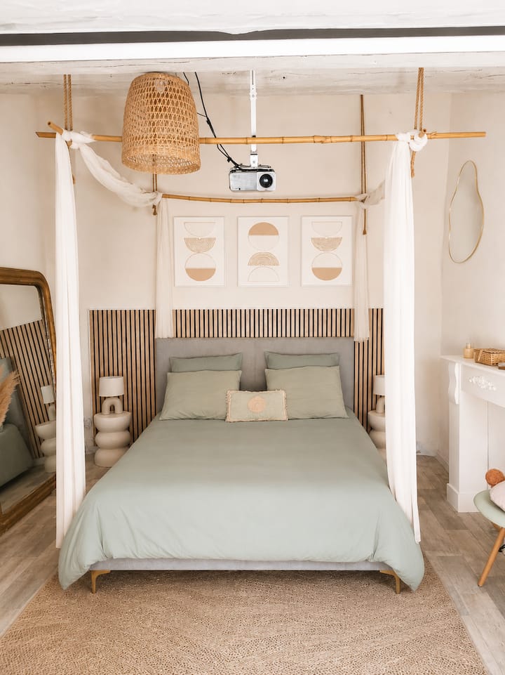 Habitación dúplex con cama tamaño queen de 160x200 cm