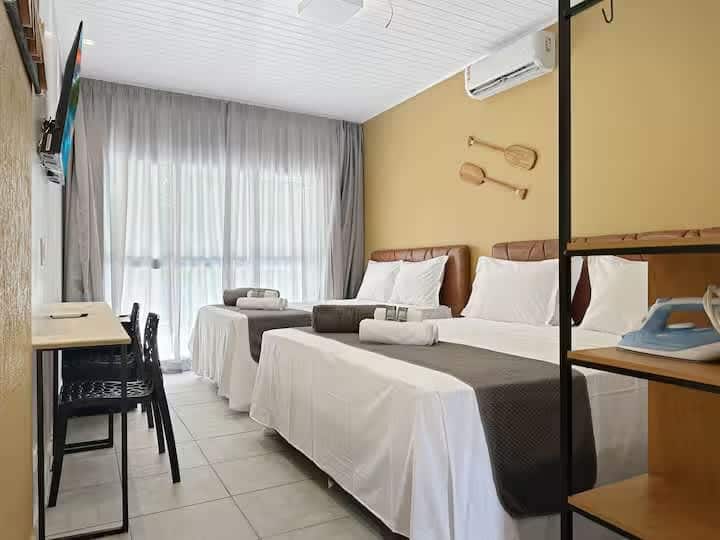 200m From Beach | Ac | Suite With Minibar |Jacuzzi - Guarujá