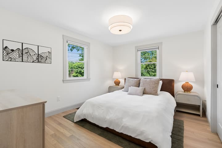 Bedroom #2 has a queen bed plus wonderful light when you need it.