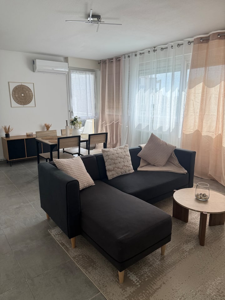 T4 Design Lumineux Climatisé Avec Balcon & Suite - Bruguières