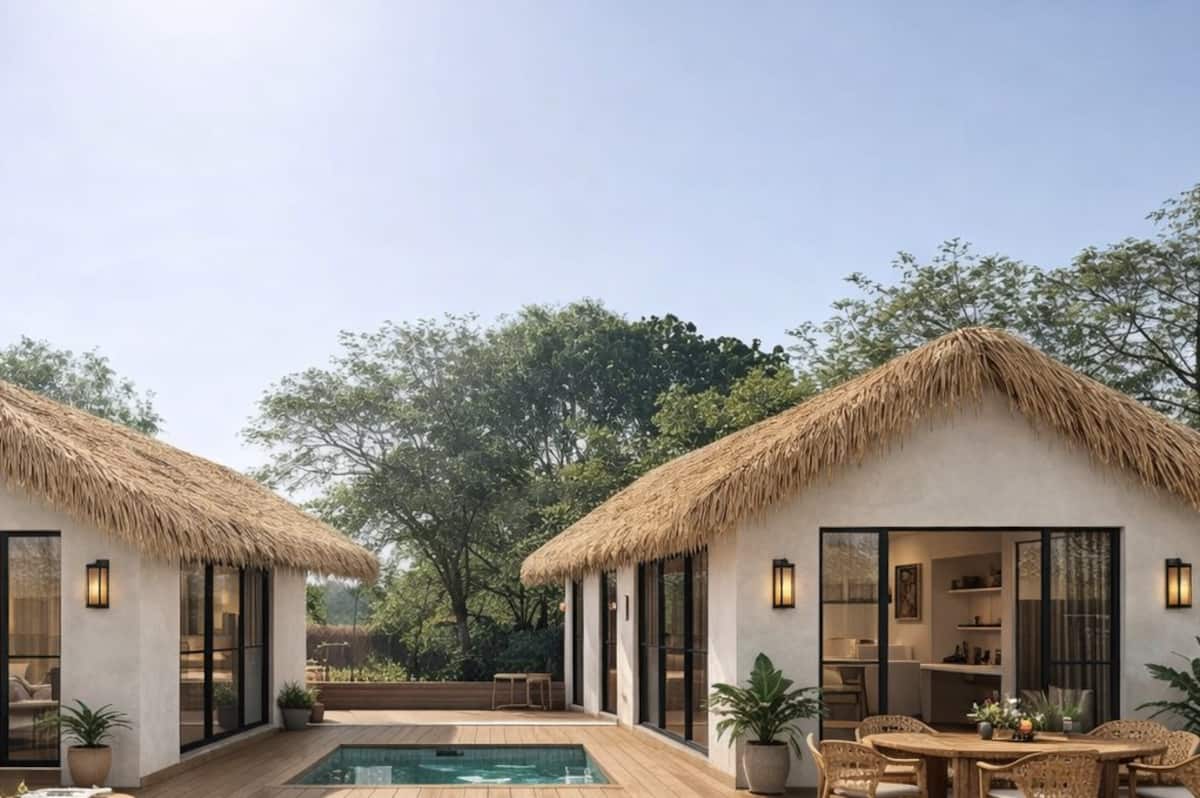 The Hidden Eden · Private Mountain & Lake Retreat · Thatched Villa · Aundholi Pune