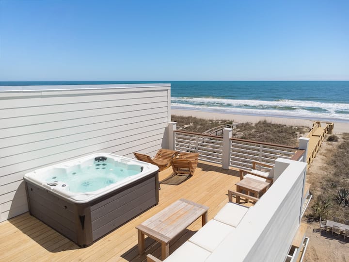 10br Oceanfront Retreat | Rooftop Spas | Sleeps 32 - Carolina Beach, NC