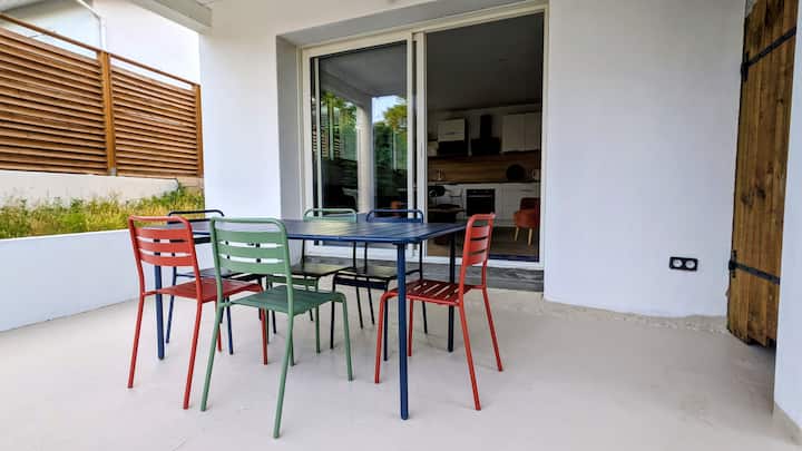 Appart Climatisé, Calme, Terrasse, Parking - Labenne