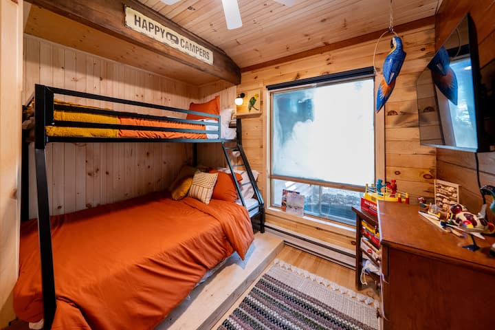 Bedroom 3: Cozy bunk beds perfect for kids or extra guests (double bed at the bottom, single bed at the top)