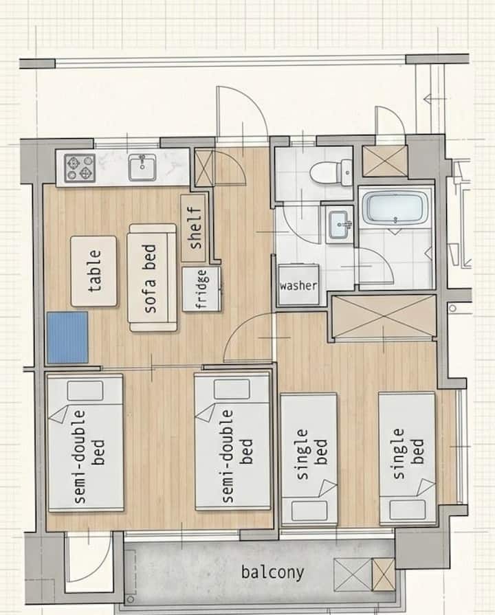 【Newop】9 Min To Matsuyama Sta, 2 Br, 5pax, Jp Toys - 松山市