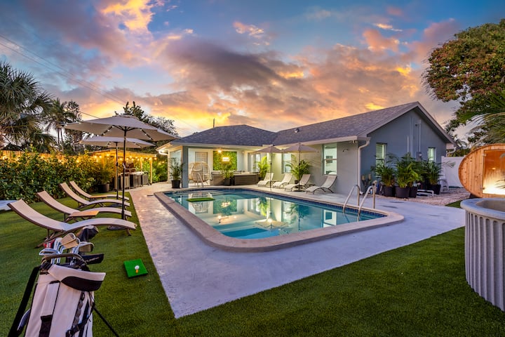 Lux Golf/yoga Retreat- 4br - Htd Pool-sauna-plunge - Lake Worth, FL