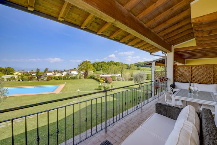 Vista Lago+piscina Nel Verde, Dimora Antique Per 6 - Lake Garda
