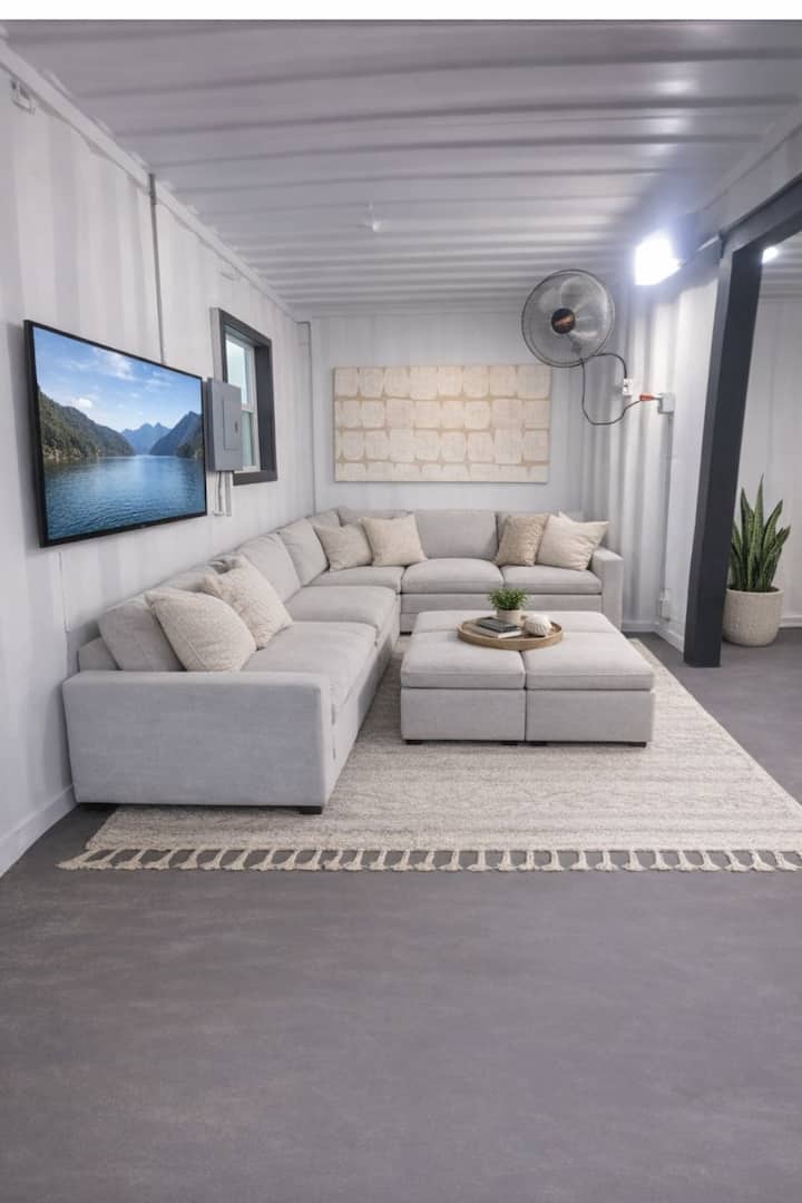 Espace de rassemblement élégant, idéal pour regarder des films, discuter et se détendre