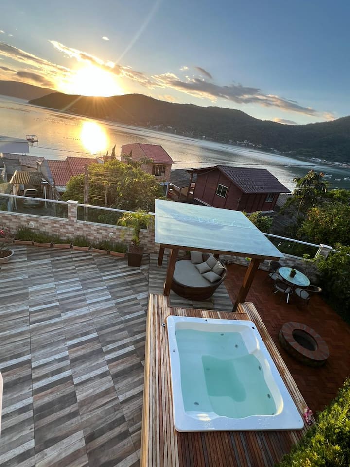 Casa Frente Mar Piscina Jacuzzi Lareira Externa - Palhoça