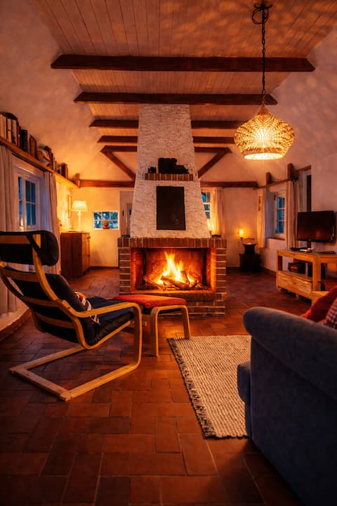 Reetkate vacation home with fireplace