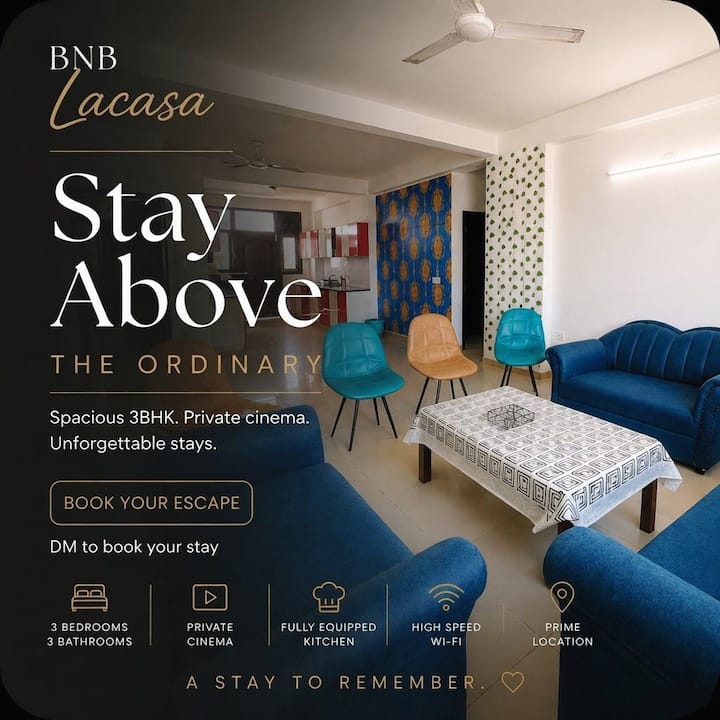 Sun-soaked 3 Bhk Sky-home | 150” Private Theater - Panchkula