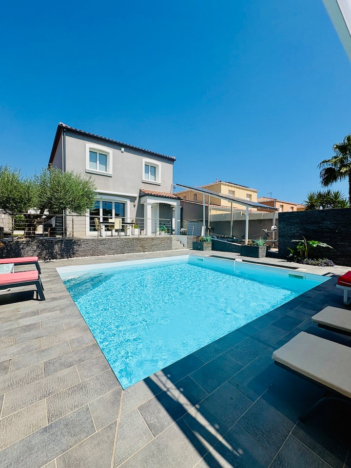 Villa Avec Piscine & Mini-golf Privé Proche Mer - Frontignan
