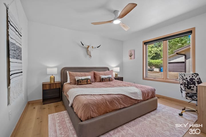 Bedroom 2 with a king size bed and sound machine provided! 