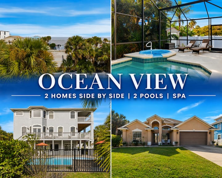 2 Homes  2 Pools  Ocean Views  Across From Vila - St. Augustine, FL