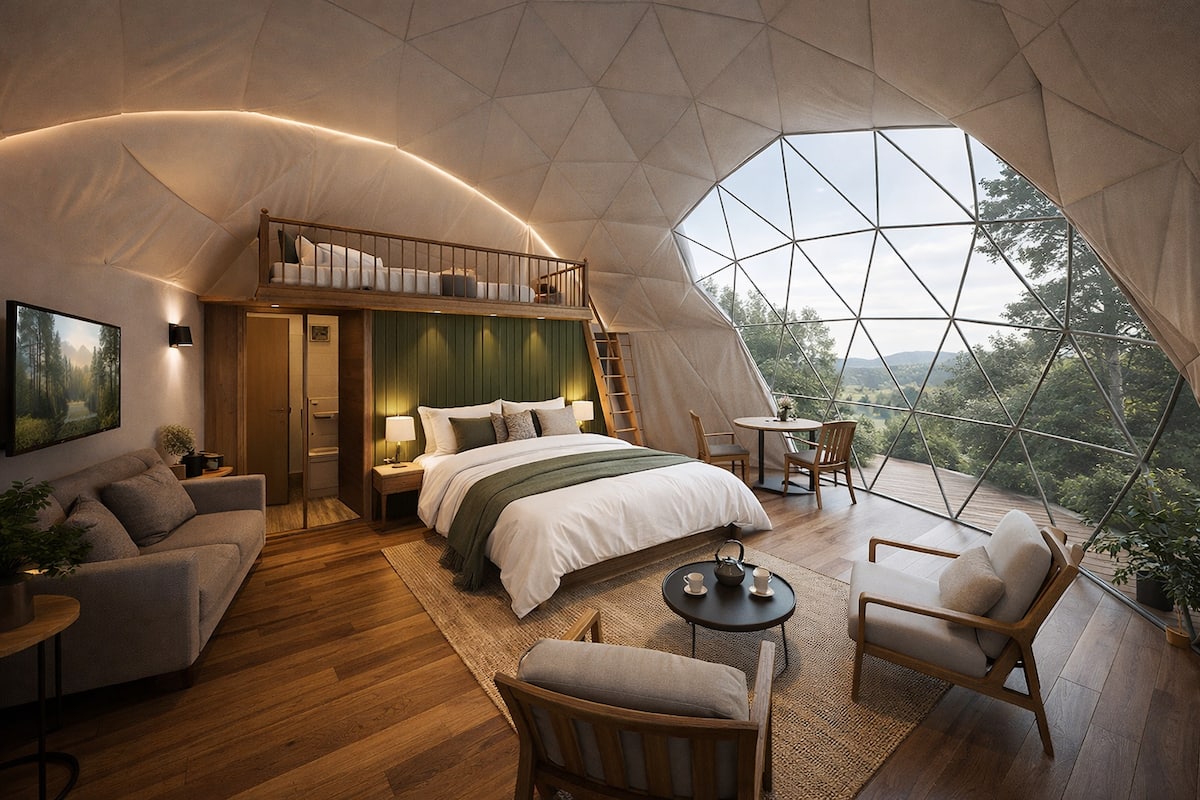 The Hidden Eden Dome · Mashroom Dam Monsoon Retreat · Glamping · Nandivali Maharashtra