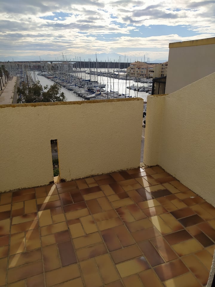 T3 Cosy Rénové Clim Vue Port, Plage à 2 Pas - Leucate
