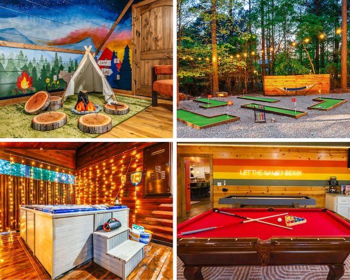 オオヒロ スタイリングチェア レッド 昇降 足踏みタイプ BRETT ma43 Family Fun, Pickle, Soccer, Golf, Pets, Sleeps 17 - Cabins for