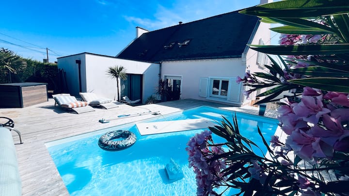 Villa Piscine & Jacuzzi 10 Pers St Pierre Quiberon - Quiberon