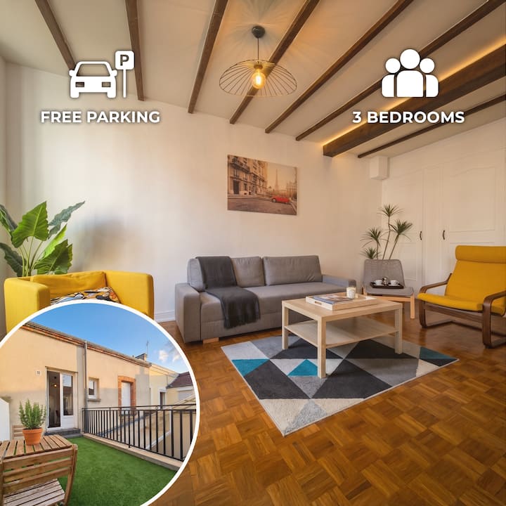 Danton, Terrasse, Grande Maison En Ville - Reims