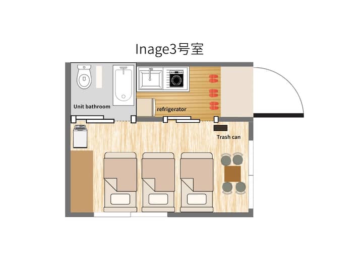 稲毛駅徒歩10分／幕張メッセ40分／成田空港60分｜max3名／長期歓迎 - Chiba