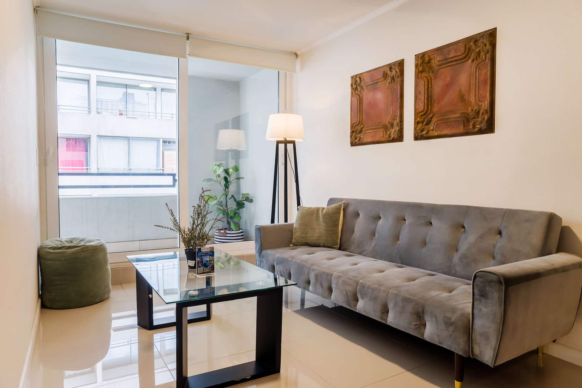 Santiago: 1BR Apartment with Balcony and Views