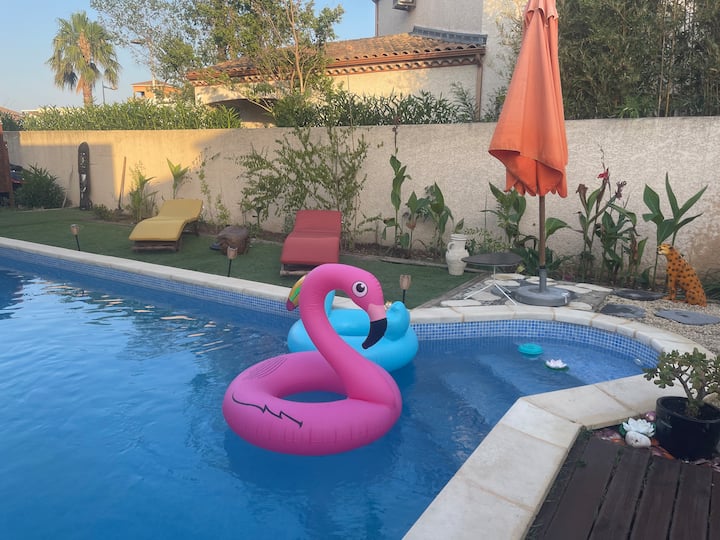 T2 Clim - Piscine Privée - Parking - Plages à 8 Mn - Agde