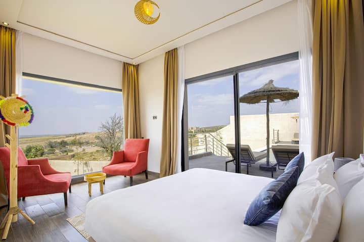 Villa Ines Avec Piscine Chauffée & Vue Panoramique - Oumnass