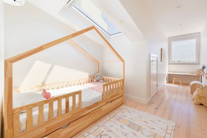 Cama para niños de 90*190 con cama extraíble (70*170) debajo (nido)