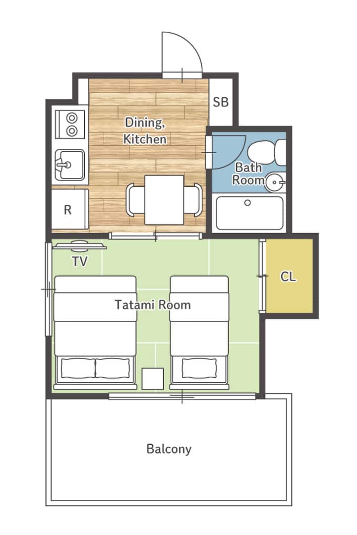 New｜ikebukuro 8 Min｜25㎡｜3 Pers｜calme｜7 Min à Pied - 戸田市