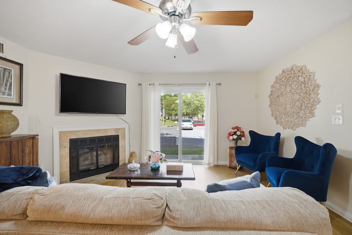 The Cozy Calm | Indoor Fireplace | Luminest Homes - Virginia Beach, VA