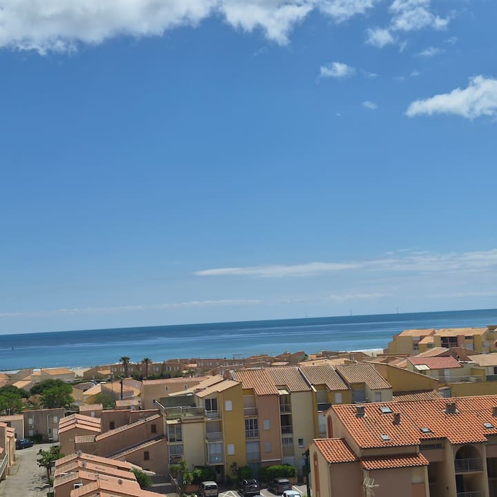 St Pierre La Mer T3 Vue Mer Avec Clim 5 Mn Plage - Saint-Pierre-la-Mer