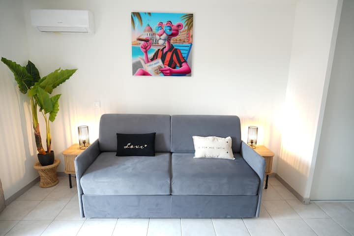 Studio Moderne Avec Terrasse/parking 15 Min Cannes - Valbonne
