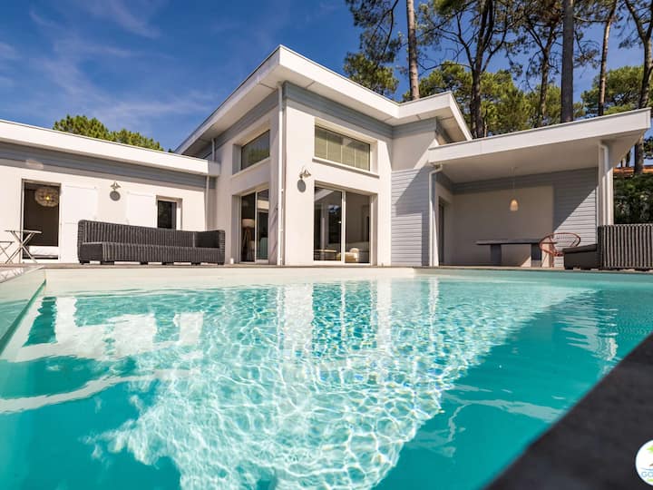Villa Familiale Avec Piscine - 10 Pers. - Biscarrosse