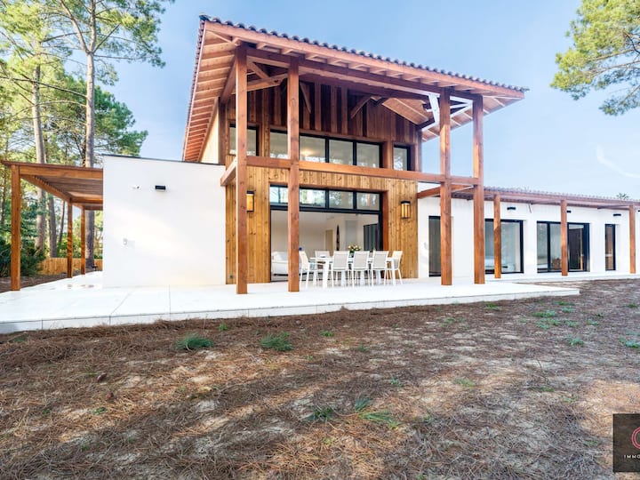 Villa Pmr Piscine Et Clim - 8/10 Pers. - Biscarrosse