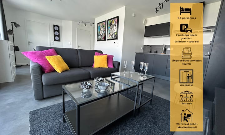 Lescale Vannetaise T2, Terrasse, Parking Privé - Vannes