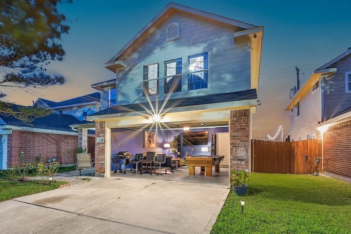 Nrg|med Ctr|pool+lounge+6tvs|grill+7bed+games|lux| - Bellaire, TX
