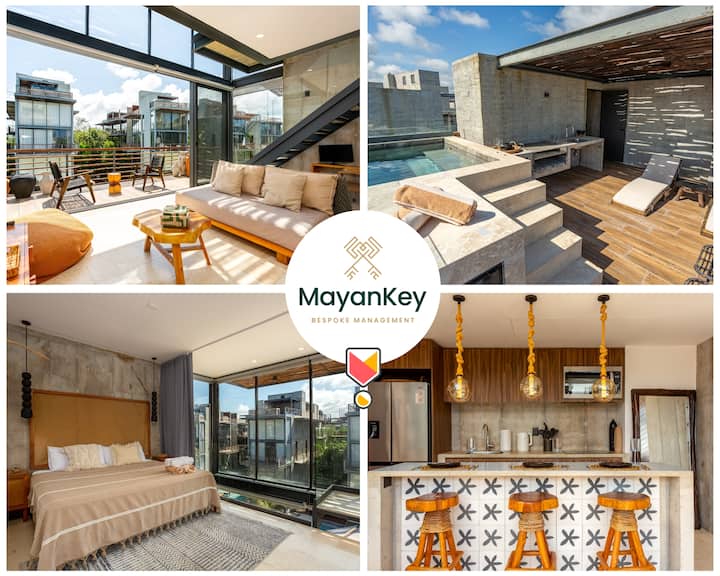 Luxe Loft Penthouse | Private Roof & Pool | Gym - Playa Paraiso