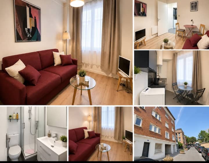 Studio Cosy Rénové Calme & Central - Proche Paris - 불로뉴비양쿠르