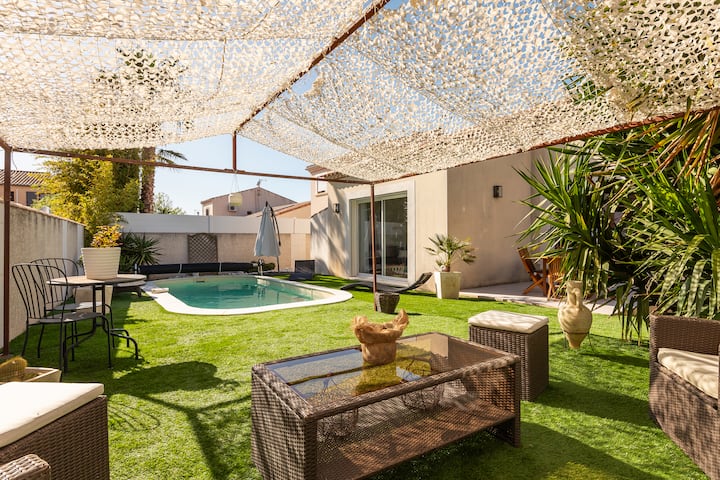 Jolie Villa 110 M2 Piscine Jardin 15 Min De La Mer - Pézenas