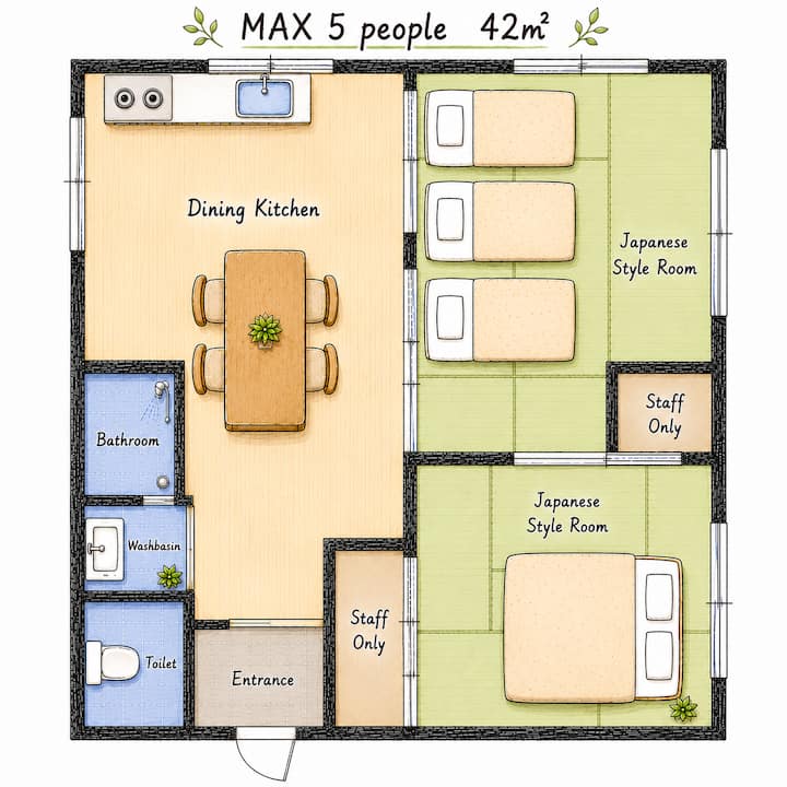 5-min Stn 5 Guests 42㎡ Restaurants - Nagoya